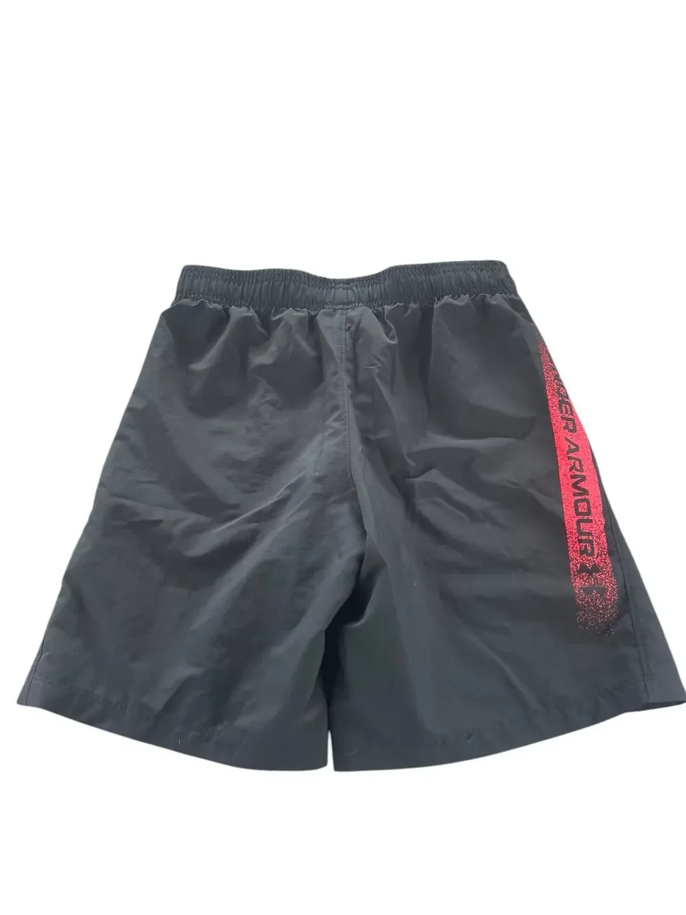 Under Armour Boys Black Red Athletic Workout Loose Fit Shorts Youth Size Large
